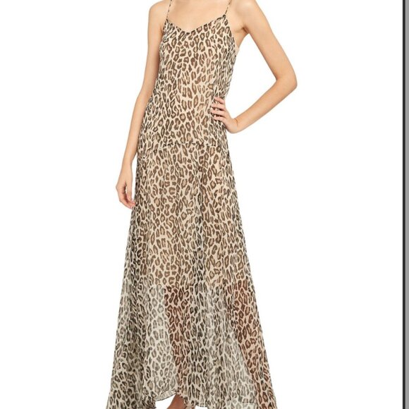 Theory leopard print maxi 100% silk - Picture 1 of 5
